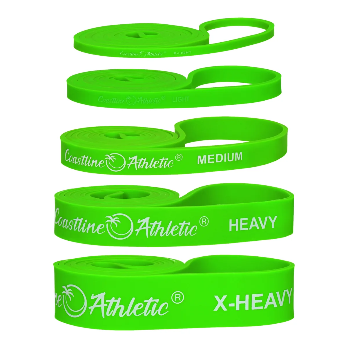 Pięć gum oporowych Coastline Athletic od X-LIGHT do X-HEAVY